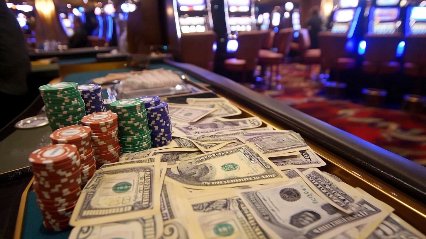 Meja Three Card Poker dengan dealer live di cerita judi